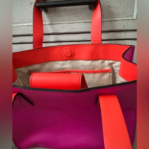 Kate Spade Hot Pink Leather Tote Bag - Picture 3 of 6